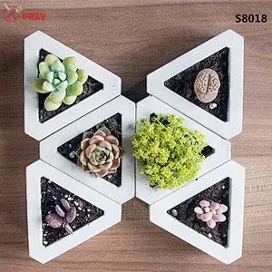 high quality 3D mini concrete vase mould silicone Triangle flower pot silicone molds concrete for sell