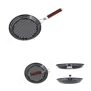 black grill mat weave toaster Nonstick BBQ Skillet Basket