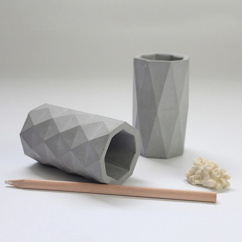 S9099 geometry pen holder molds concrete craft molds 3 designs flower vase mold planter pot mold