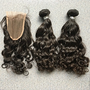 The best seller all over the world 16 inch deep wave cuticle aligned malaysian hair bundles with closure
