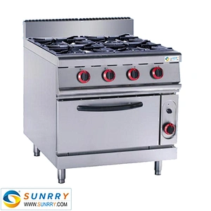 High quality kitchen equipment stainless steel gas cooker grid with electric oven China