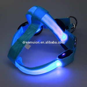 LED Flashing Light Dog Harness Safety Pet Dog Puppy Harness Collar & Lead Leash