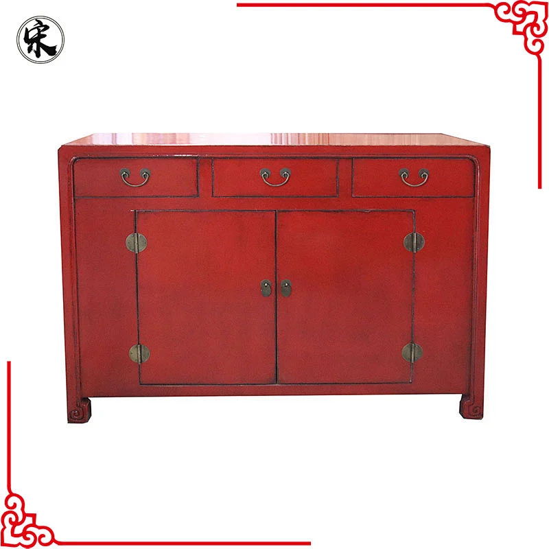 chinese antique oriental lacquer wooden storage buffet furniture