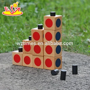 2018 wholesale baby wooden educational building blocks, new design wooden educational building blocks W13A113