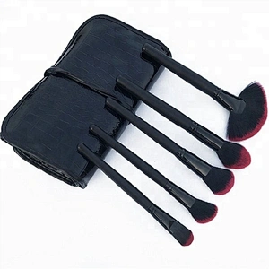 Wholesale Black Wood Handle 23pcs Makeup Brush Set Custom Logo With PU Makeup Bag