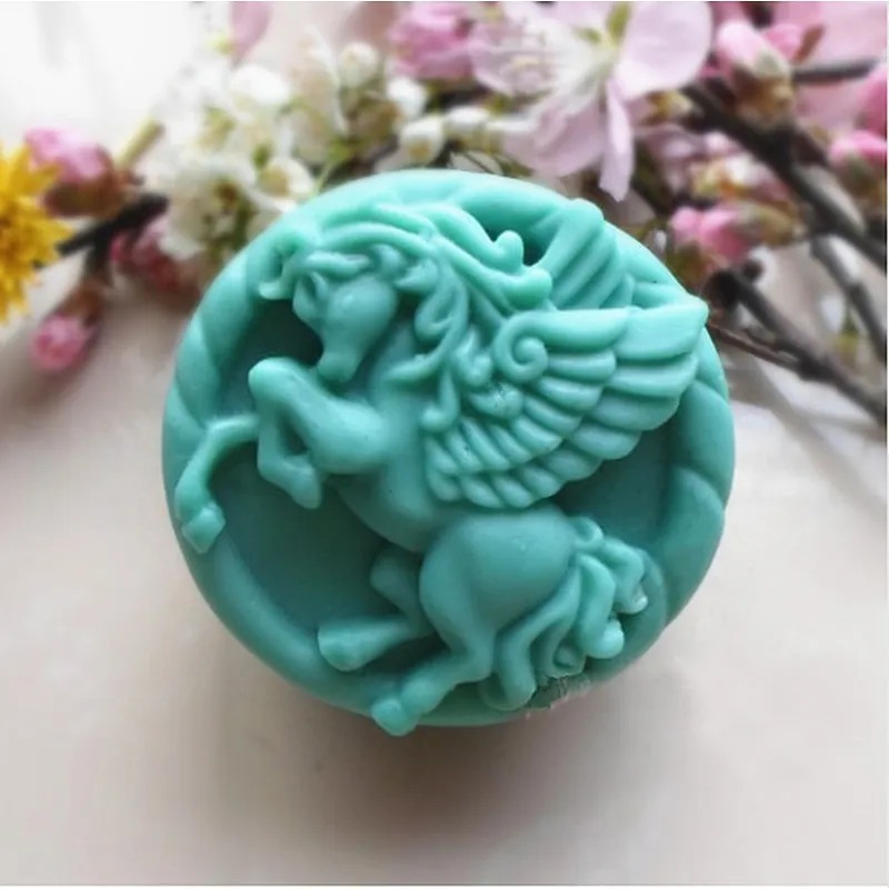 Pegasus pattern Soap molds Fly horse aroma stone mould clay plaster mold