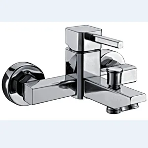 Bathroom Wall Mounted Dual Holes Brass Bath Shower Mixer Faucet