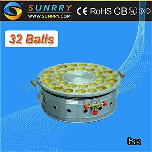 Gas egg cake baker for baking 32 ball per time egg cake baking machine (SUNRRY SY-FB32)
