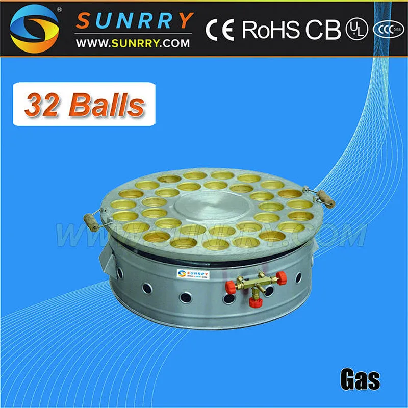 Gas egg cake baker for baking 32 ball per time egg cake baking machine (SUNRRY SY-FB32)