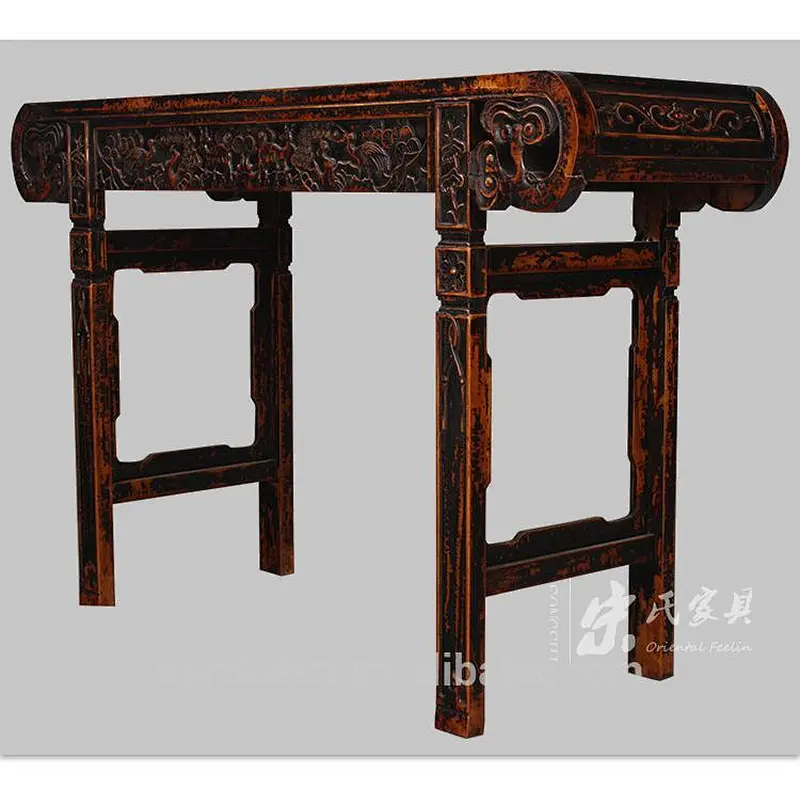 Chinese antique style wooden carved altar table