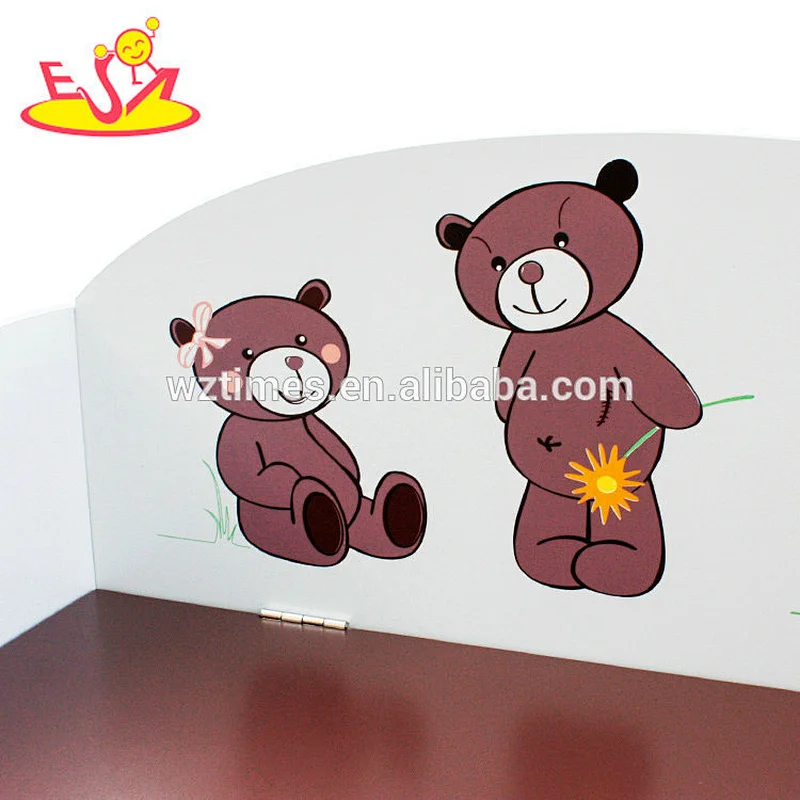 New design cartoon wooden toy chest bench for children W08C155