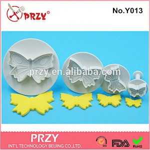 Eco-friendly Y013 butterfly fondant plastic pastry plunger cutter