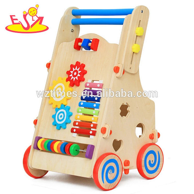 wholesale high quality wooden baby walker outdoor wooden baby walker W16E052