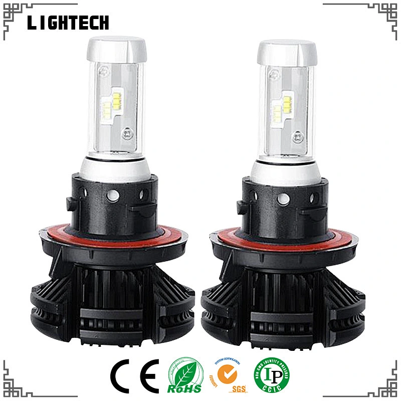 Lightech High Quality X3 Fanless LED Headlight H4 50W 8000LM H4 H13 High Low Brightness Headlamps 12v 24v For all universal car