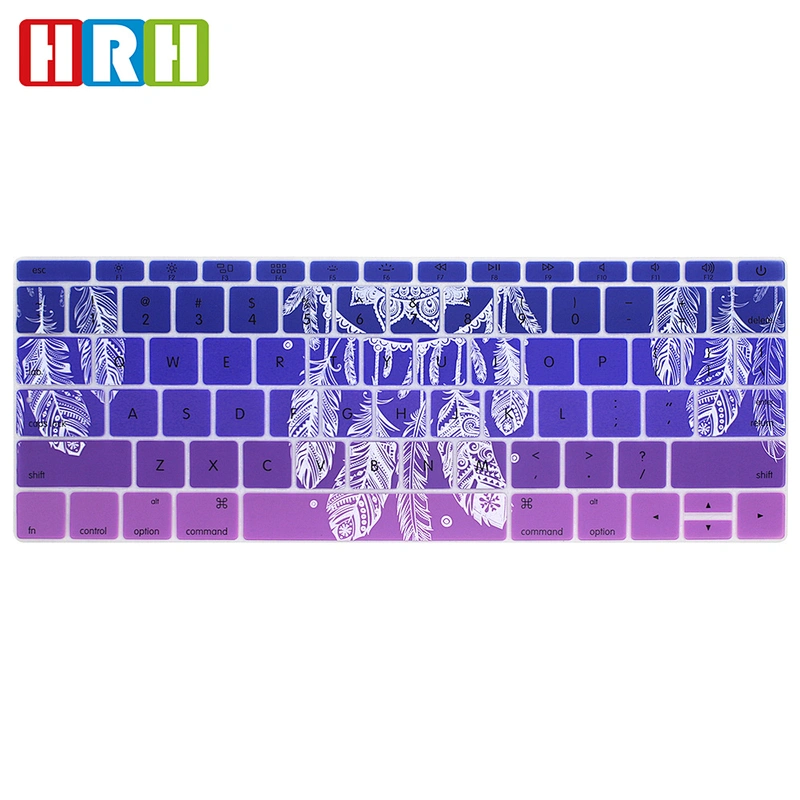 Customized Dreamcatcher Printing custom silicone keyboard cover English keyboard skin for mac book skins 12 A1534 A1708