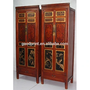 Antique reproduction Armoire with carved doors- Antique reproduction Furniture