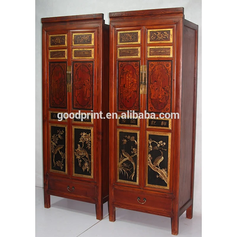 Antique reproduction Armoire with carved doors- Antique reproduction Furniture