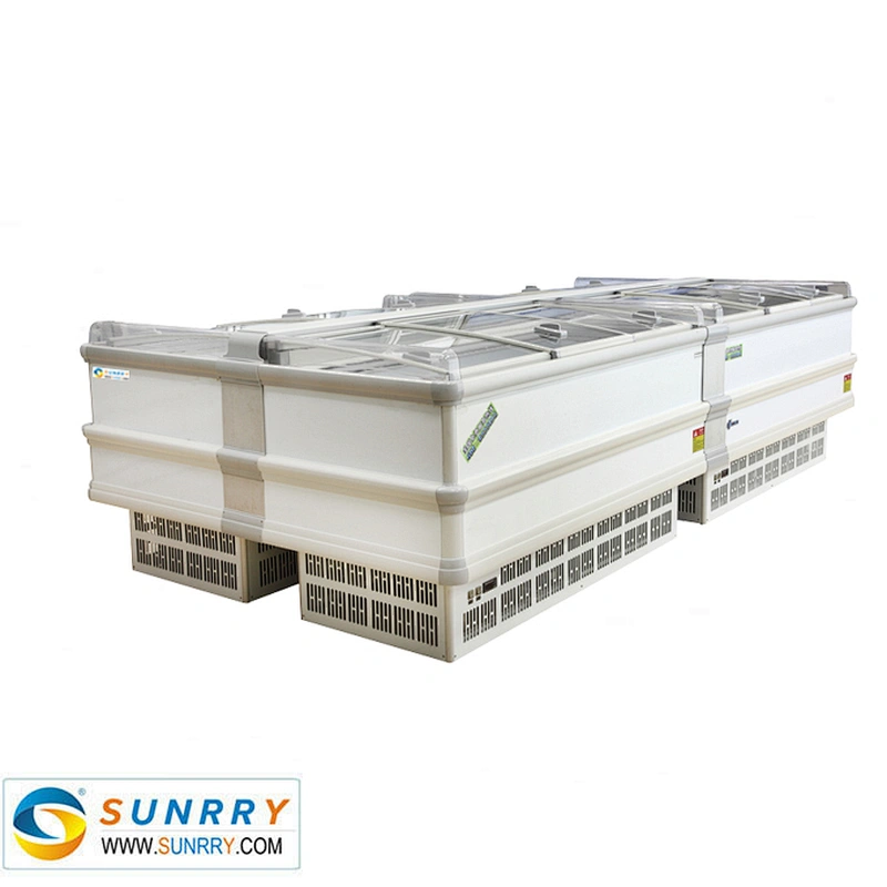 Static Cooling Supermarket Vegetable Refrigerated Display Island Freezer 1850MM Length (SY-SIS185B SUNRRY)