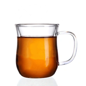 China Supplier in-stock Glass Juice Cup Heat Resistant Borosilicate Glass Water Cup Customized Logo Promotional Gift