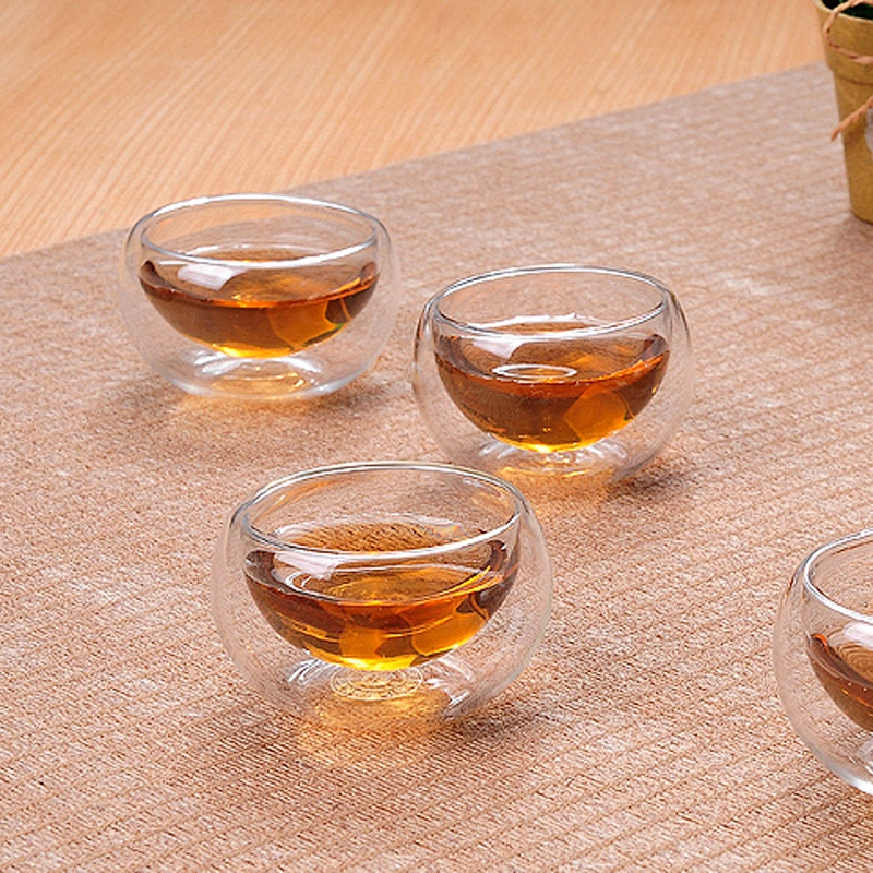 2019 Hot Sale Heat Resistant Glass Tea Cup Double Wall Glass Cup for Gift Eco-friendly Borosilicate Tea Mug