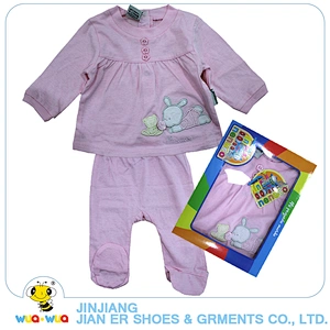 Wholesale newborn baby girls top and pants clothing gift set