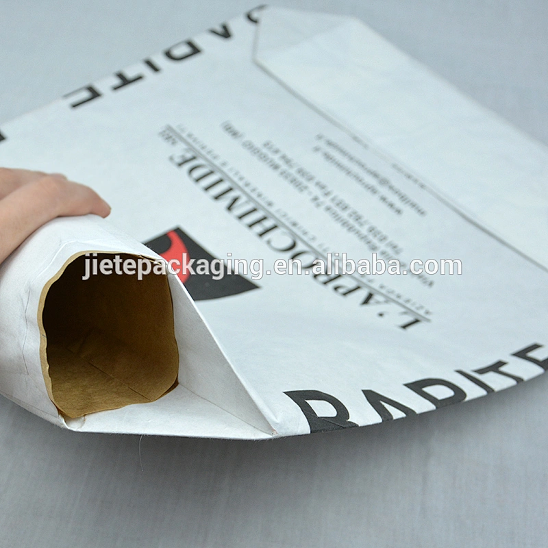 Recyclable custom kraft paper bag with valve port packing chemical powder, putty, tile adhesive, cement