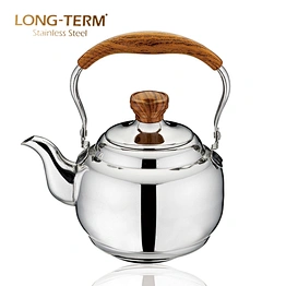 L20060203 Yellow Bakelite Handle Restaurant Turkish Stainless Steel Teapot With Strainer