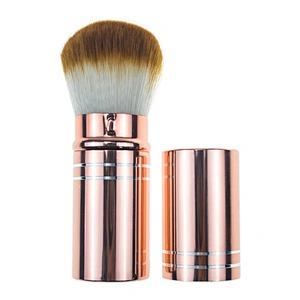 Wholesale cosmetics tools makeup retractable powder brush with synthetic hair and custom logo