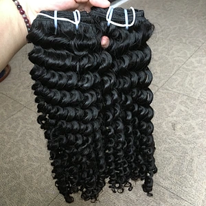 The best selling curly human hair raw indian hair unprocessed virgin cuticle aligned hair from india