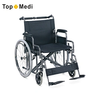 Outdoor Long Lasting Powder Coating Steel Frame Lightweight Foldable Manual Wheelchair