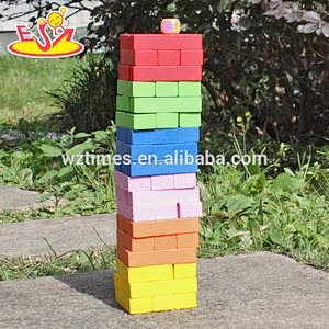 Großhandel bunte 55 stücke kinder holzziegelsteine ​​spielzeug lustige baby holzziegelsteine ​​spielzeug beste kleinkind blöcke puzzle W13D133