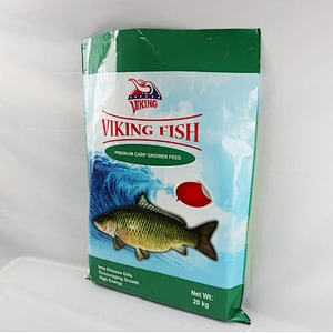 Agricultural woven fish feed bag 20kg, 25kg plastic animal food packaging bag