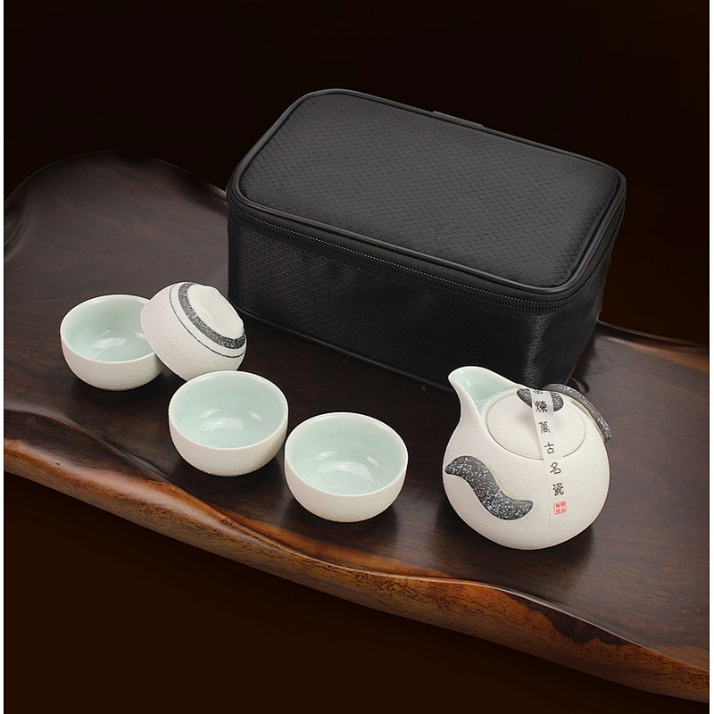 Snowflake glaze small travel teapot sets for hotel