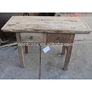 Chinese antique birch wood blue country furniture natural console table