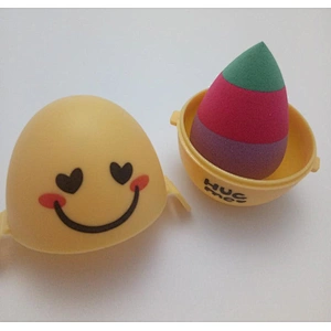 Wholesale smile face egg shape makeup sponge case holder for travel
