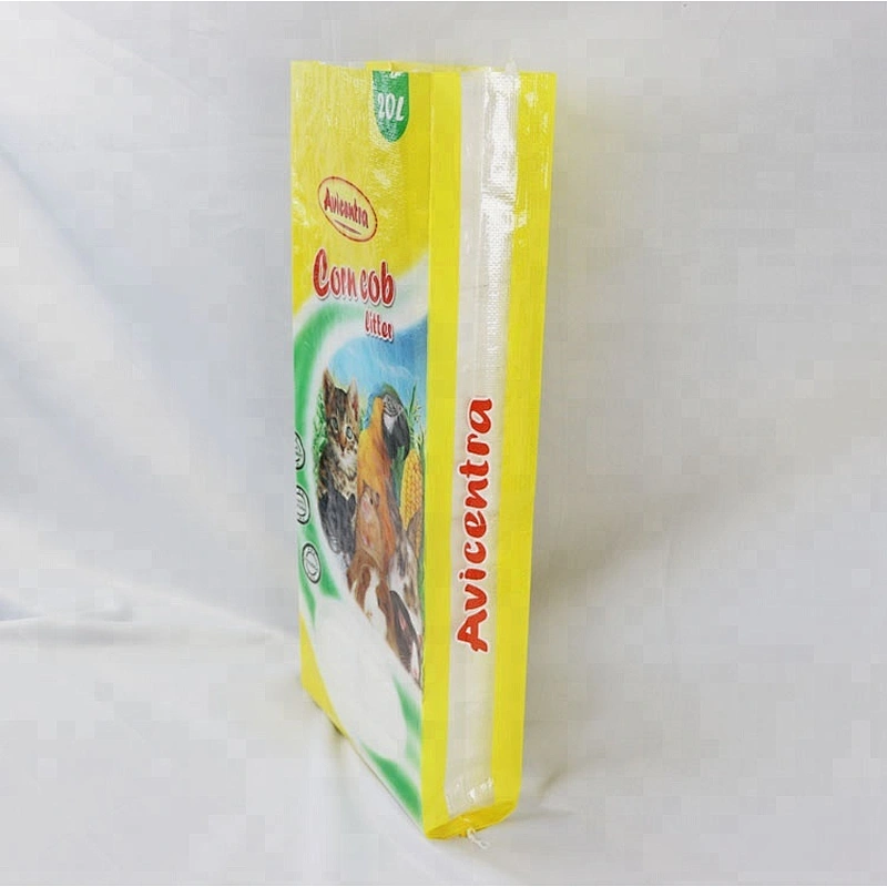 Bopp laminated 20lb 50lb pp woven animal feed packaging bag for cat food  chicken feed  dog food