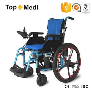 Rehabilitation Therapy Supplies TOPMEDI folding Electric Wheelchair for disabled people
