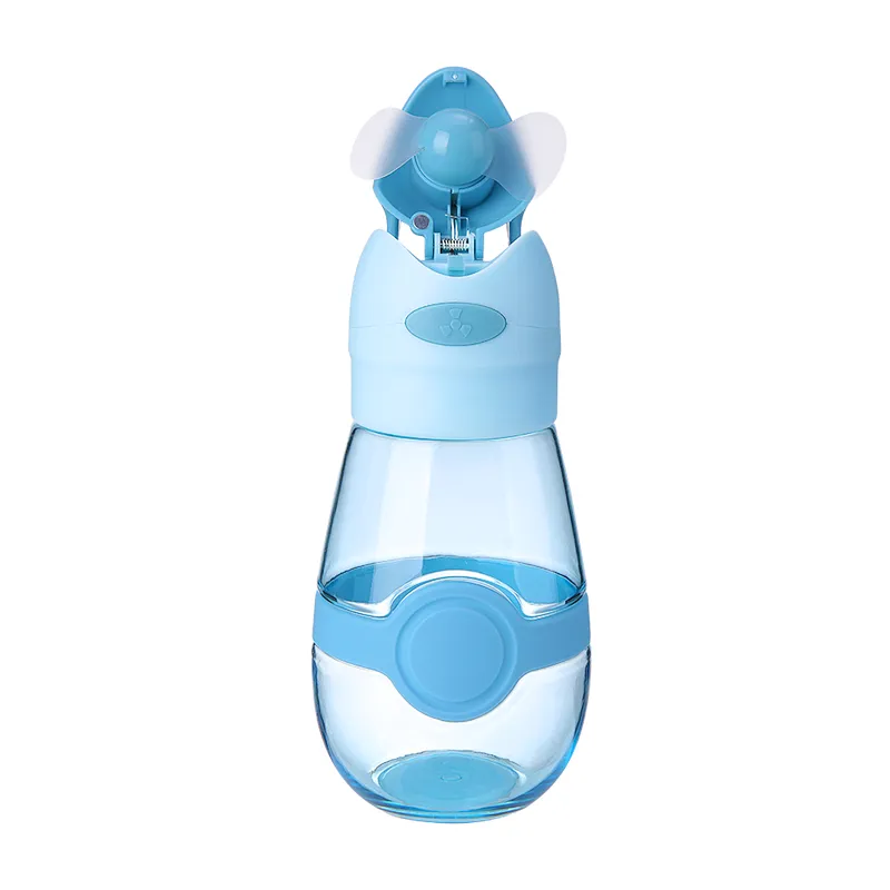 China Supplier in-stock Product Eco-friendly Material Plastic Water Cup Creative Water Bottle with Electric Fan