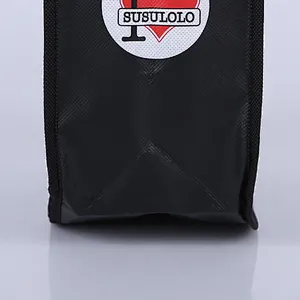 Black hand non-woven bag with handle for shopping wholesale