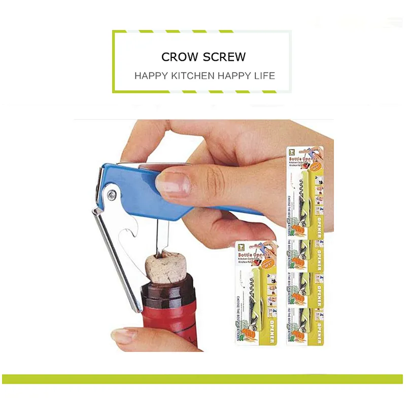 Popular 3 In 1 Wine Cork Screw Bottle Opener For Beer And Wine With Foil Cutter