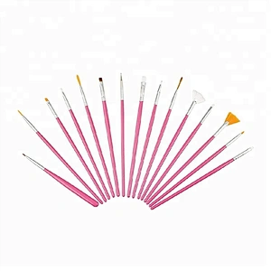 Custom Logo 15pcs Wooden Handle Artist Paint Acrylic Nail Art Polish Brush Set