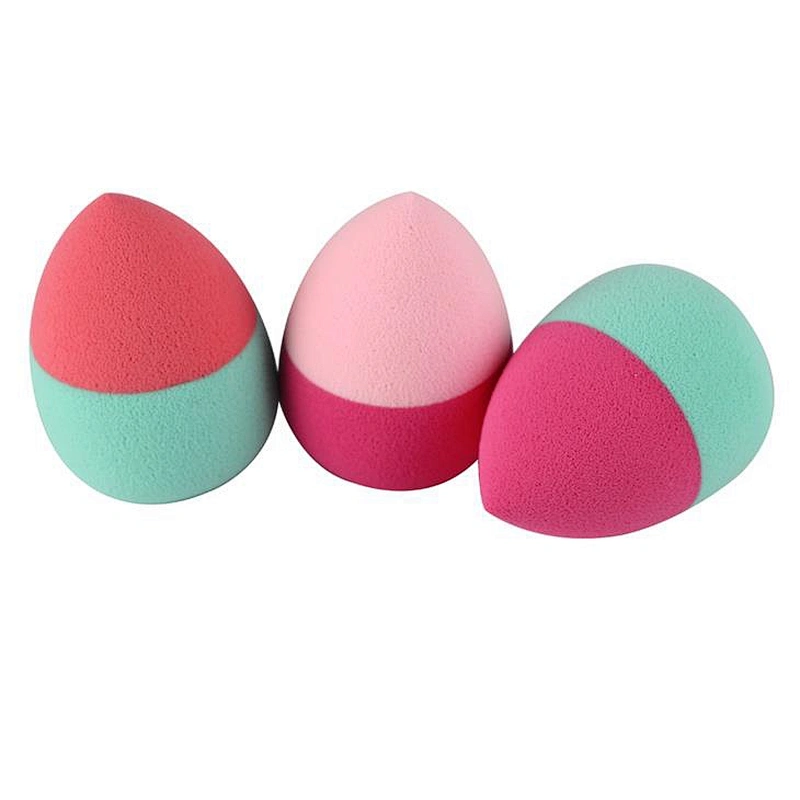 Hot selling egg shape joint color makeup powder puff with multiple color