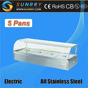 Electric commercial stainless steel hot food warmer set buffet server (hot case) for sale
