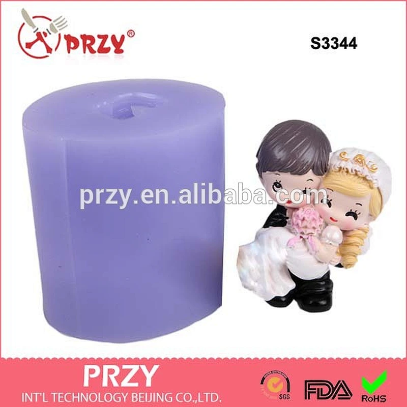 S3344 3d bride and bridegroom mold silicone Valentine's Day silicone mould for soap