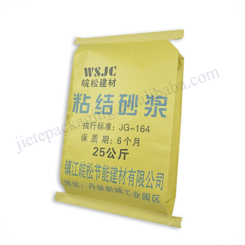 Construction use 25kg kraft paper plastic composite bag for cement,mortar,tile adhesive and wall putty powder