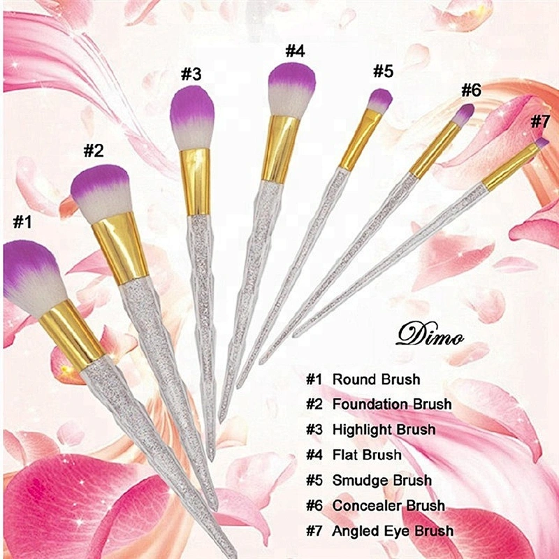 Make Up Powder Make Your Own Brand Diamend Handle 7pcs Makeup Brush Set Beauty High Quality