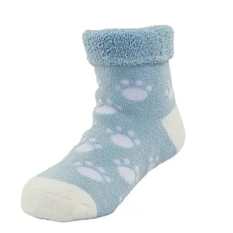 cotton blue panda knitting baby winter thick socks
