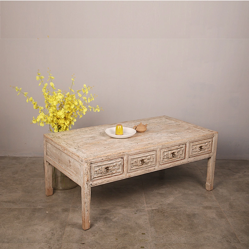 recycle pine wood dry painting antique chinese coffee table