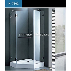 Walk In 3 Sided Custom Fiberglass Compact Frameless Diamond Shower Enclosure Bathroom 90*90cm