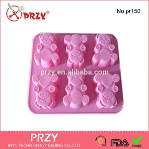 Bear shaped silicone ice cube tray , silicone cake molds